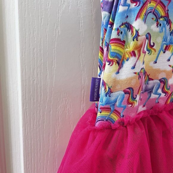 Posh Peanut Lisa Frank Markie Magic Rainbow Unicorn Pink Tulle Dress Girls 10-12 - Picture 15 of 16